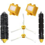 Hongfa Irobot Roomba Brush and Filter Kit 3-armed Side Brush, Flexible Beater Brush, Bristle Brush and Yellow...