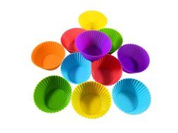 Set of 12 Silicone Colors Baking Cups, Silicone cupcake molds, Reusable muffin liners N4