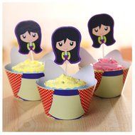 Broadmix Princess Collection Cupcake Wrappers and Toppers Set of 12 for Girls Baby Girls Barbie N6