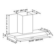 Ancona Rectangle Front Dip Stainless Steel 600 CFM Wall Mount Range Hood, 30-Inch N6