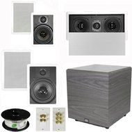 Theater Solutions 5.1 Home Theater 8" and 6.5" Speaker Set with Center, 12" Powered Sub and More TS6W8WL51SET6