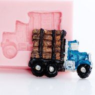 Small Log Truck Silicone Mold Food Safe Fondant, Resin, Polymer Clay Mold. Flexible easy to use. Jewelry, Craft... N5