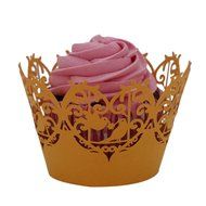 DDLBiz Christmas Lace Laser Cut Cupcake Wrapper Liner Baking Cup Muffin Case Trays Wedding Birthday Party Decoration... N3