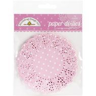 Doodlebug Cupcake Polka Dot Doilies, 4.5-Inch, 75-Pack