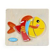 Fish Puzzles Toys ，BeautyVan Wooden Cute Fish Puzzle Educational Developmental Baby Kids Training Toy N3