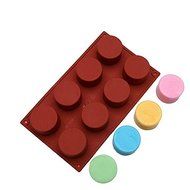 B&amp;S FEEL 8-Cavity Round Cylinder silicone mold for Handmade Soap, Cupcake, Bread, Loaf, Muffin, Brownie, Cornbread... N2