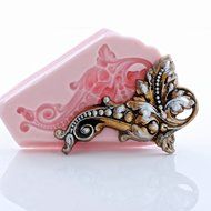 Victorian Baroque Scroll Work Silicone Mold Food Safe Fondant, Gum Paste, Resin, Polymer Clay, Craft, Jewelry... N7