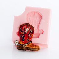Silicone Cowboy Boot Mold Make Your Own Western Chocolate, Fondant, Candy, Mints, Resin, Clay. Mold creates a... N4