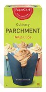 PaperChef Culinary Parchment 12 Tulip Baking Cups, Multi-Colored