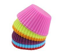 Silicone Cup Cake moulds in Assorted Colors (12 piece sets) for baking amazing medium sized cupcakes. 12pcs per... N7