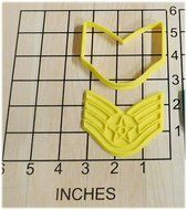 US Air Force Staff Sergeant Stripes Shaped Cookie Cutter and Stamp #1057 N2