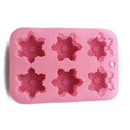PIAGO 1 Pcs 6 Cavity Snowflake Silicone Baking Cake &amp; Ice Chocolate Mold Handmade Soap Moulds