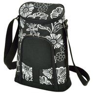 Picnic at Ascot Stylish 2 Bottle Insulated Wine Tote Bag with Cheese Board, Knife and Corkscrew - Trellis Blue N15