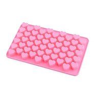 Y&amp;XL&amp;H 55-Slot Heart Shaped Silicone Cake Biscuit Baking Mold Tray Mold Bakeware (Pink) N3