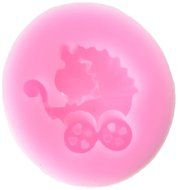 Longzang Baby Carriage Fondant Silicone Sugar Craft Mold, Mini, Pink