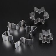 3 Pcs/Lot Snowflake Shape Cookie Cutter Stainless Steel Snow Form Cookie Mold Diy Fondant Chocolate Cake Decoration... N4