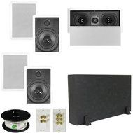 Theater Solutions 5.1 Home Theater 8" In Wall Speakers, Center, 8" Powered Sub and More TS80WL51SET1