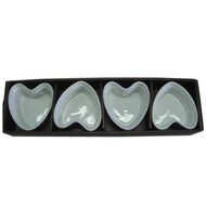 MINI WHITE HEART RAMEKINS BLACK