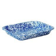 Enamelware Small Roasting Pan - Red Marble N9