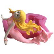 HORIEN Mermaid Shape 3D Silicone Fondant Cake Mold