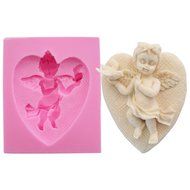 WYD 3D Baby Angel Fondant Cake Mold,Handmade Soap Mold,Cake Mold Decorating (Cross Pigeon Angel) N11