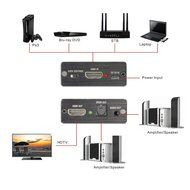 Tendak 4K x 2K HDMI to HDMI and Optical TOSLINK SPDIF + 3.5mm Stereo Audio Extractor Converter HDMI Audio Splitter... N4