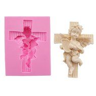 WYD 3D Baby Angel Fondant Cake Mold,Handmade Soap Mold,Cake Mold Decorating (Cross Pigeon Angel) N13