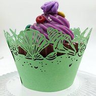 CozyT 50 PACK Roses Cupcake Wrappers Artistic Bake Cake Paper Cups Vine Lace Laser Cut Liner Baking Cup Muffin... N8