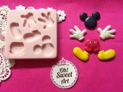 Complete Mickey Mouse Silicone Cupcake Toppers Mold By Oh! Sweet Art FDA Approved for Food
