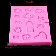 Whosee Style#4 3D Silicone Mold Fondant Cake Chocolate Decor Baking Mold Random Color N35