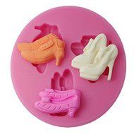 Generic Silicone Cupcake Mold High Heel Shoes Decoration Mould Color Pink N3