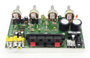 Qianson 12V Car Hifi Stereo Amplifier Board Treble Bass Volume Tone Module 25W x2 with USB Charging N5
