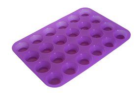 Mini Muffin Pan, 24 Cup Baking Mold Shapes, Non-stick Premium Food Grade Silicone for Small Cupcakes Muffins and... N2