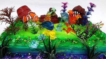 FINDING DORY 20 Piece Birthday CAKE Topper Set, Featuring Dory, Nemo and Friends, Decorative Themed Accessories... N8