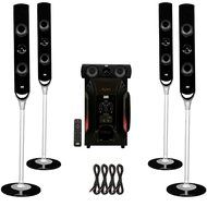 Acoustic Audio AAT1000 Tower 5.1 Home Speaker System with Powered Sub and 4 Extension Cables