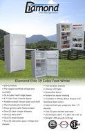 New Diamond Elite 19 Cu Ft Gas LP Propane White Top Freezer Refrigerator N2