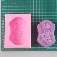 Sher Rabbit Mother and Son Shaped Soap Molds Wedding Mould Fondant Cake Chocolate Silicone Mold, Decoration Tools... N3