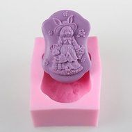 Sher Rabbit Mother and Son Shaped Soap Molds Wedding Mould Fondant Cake Chocolate Silicone Mold, Decoration Tools... N4