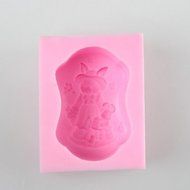 Sher Rabbit Mother and Son Shaped Soap Molds Wedding Mould Fondant Cake Chocolate Silicone Mold, Decoration Tools... N5