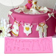 inkint Bakeware Cake Decorating Accessories Silicone Fondant Embosser Molds Bbay Clothes Sugarcraft Pastry Molds... N3