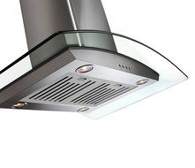 Ancona IGCP430 Island-Mounted Glass Canopy Style Convertible Range Hood, 30-Inch, Stainless Steel N5