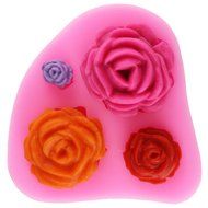 4 Size Roses Flower Silicone Fimo Chocolate Sugarcraft Fondant Molds N5