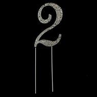Number 7 Cake Topper, Birthday or Anniversary Party Decoration, Rhinestone Metal Top (7) N38