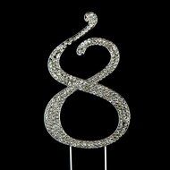 Number 7 Cake Topper, Birthday or Anniversary Party Decoration, Rhinestone Metal Top (7) N39