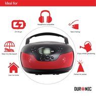 Duronic RCD008/RD Portable Compact Boombox CD Player with FM Radio -Red N3