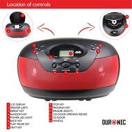 Duronic RCD008/RD Portable Compact Boombox CD Player with FM Radio -Red N4