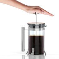 8 Cup French Press Coffee and Tea Maker- Borosilicate Glass Carafe- Stainless Steel Components- FDA Approved Manual... N4