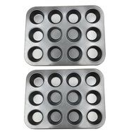 Kiddy Kitchen Nonstick Bakeware Muffin Pan,12-Cup Gray N2
