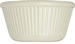Carlisle S287-842 12 Piece Melamine Cash and Carry Fluted Ramekin Set, 4 oz Capacity, 1.78" Height, Bone (Case... N3