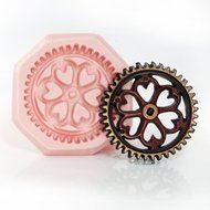Large Steampunk Gear Silicone Mold Easy To Use Flexible Silicone Food Safe Fondant, Chocolate, Candy, Resin, Polymer... N7